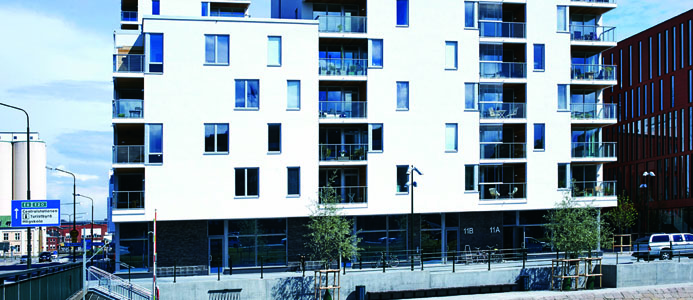 Sveriges största passivhusprojekt byggs i Malmö av Skanska Nya Hem. Här på bild Brf Sopranen, Gibraltargatan Malmö. Foto: Staffan Andersson