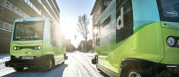 Självkörande bussar i Kista