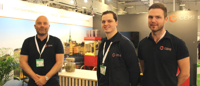 Tv Per Hedström, CEMI samt kollegor Johannes Hedström och Frej Jansson. Foto: Jessica Nejman