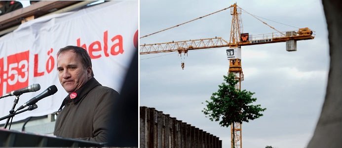 Stefan Löfven och bostadsminister Per Bolund skriver nu till hela byggsektorn att “högt bostadsbyggande är nödvändigt för att möta befolkningstillväxten i Sverige”.Foto: Trausti Evans wikipedia / Julian Guttzeit unsplash