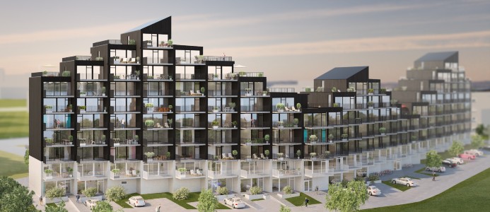 Brf Vättervyn är det första projekt som byggs i Tositos storsatsning i Habo. Bild: Serneke