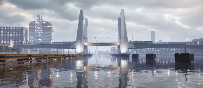 Såhär ska bron se ut när den är klar. Visualisering: Göteborg Stad